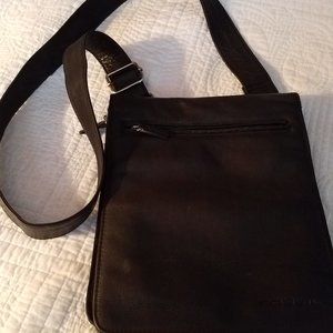 Black Leather Fossil Messenger Bag - 8 1/2" x 11"